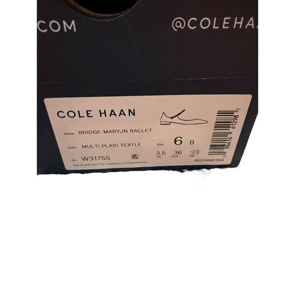 NIB Cole Haan Women's Multi Plaid Textle Bridge Mary Jane Ballet Size 6B - Picture 10 of 10